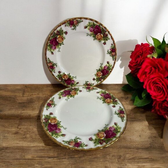 Royal Albert Other - 2 ROYAL ALBERT BONE CHINA “Old Country Roses” 8 1/8" Salad Plates